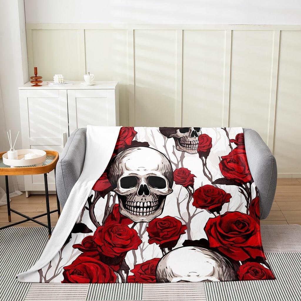 GUOYU Blanket Japanese Style Soft Warm BlanketRainbow Butterfly Throw BlanketCherry Blossoms Fleece BlanketInk Painting Style Fuzzy Blanket