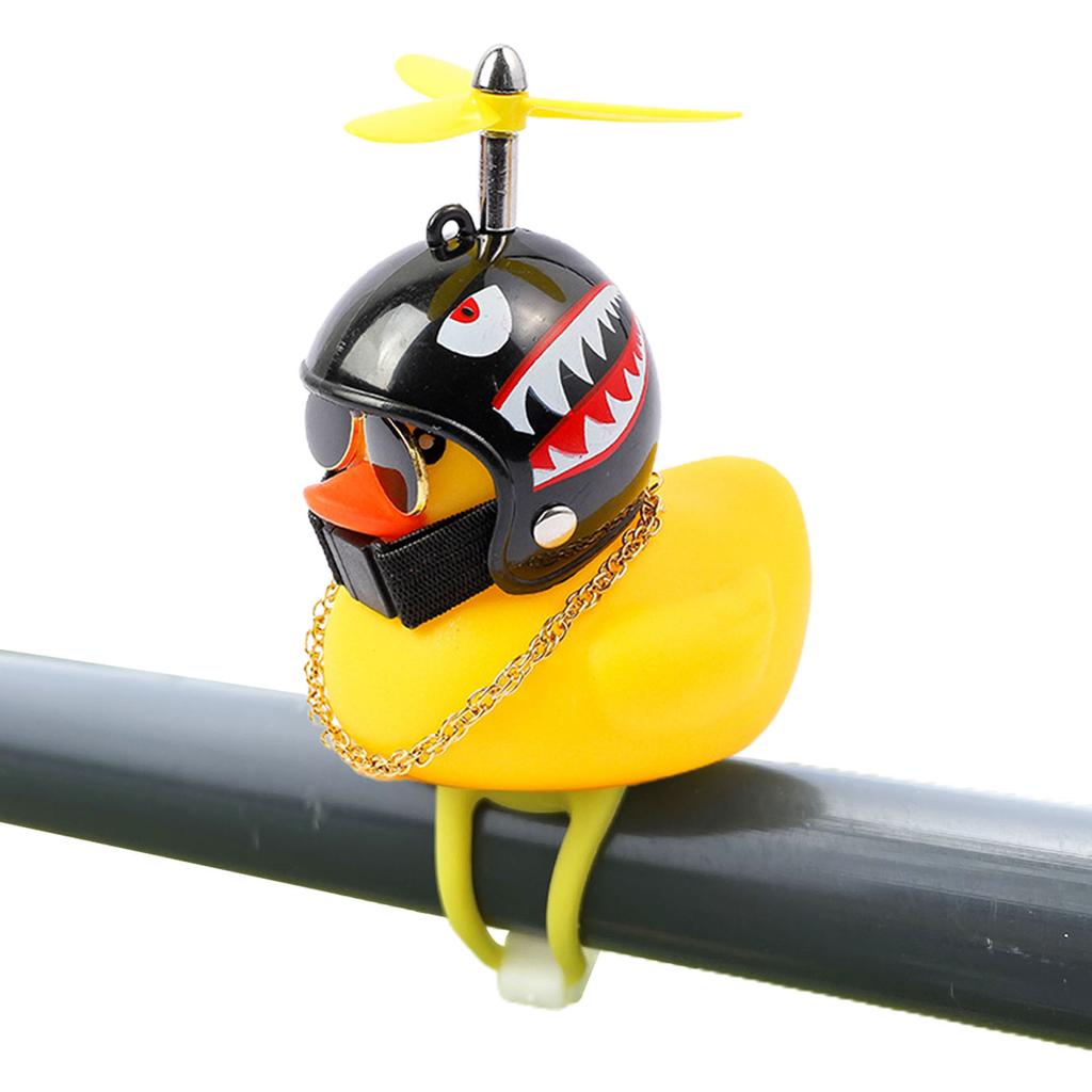 Small Yellow Duck Put A Helmet Sunglasses Propeller Duckling Motorcycle Handlebar Duck Decoration Cycling Ornament Riding Acceso