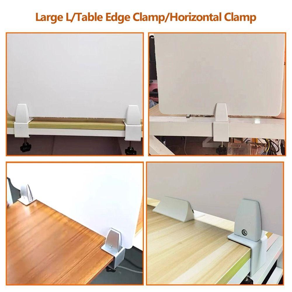 Aluminum Alloy Glass Clamp Black White Silver Privacy Screen Clip Durable Partition Clamp  Desk
