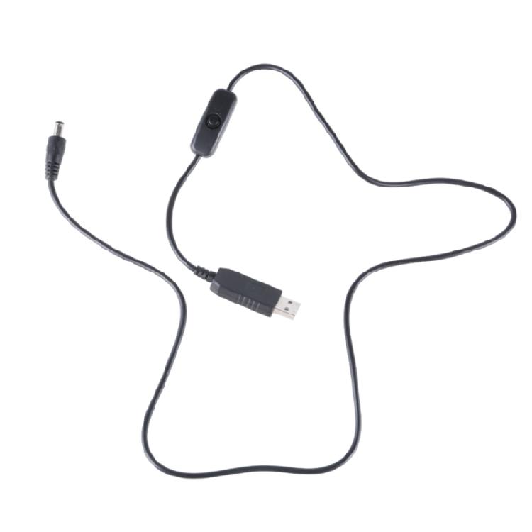 Кабель-адаптер-преобразователь USB 5V в DC12V USB на DC5.5x2.1мм для роутеров, маленьких вентиляторов, WIFI, зарядных станций, разъемов