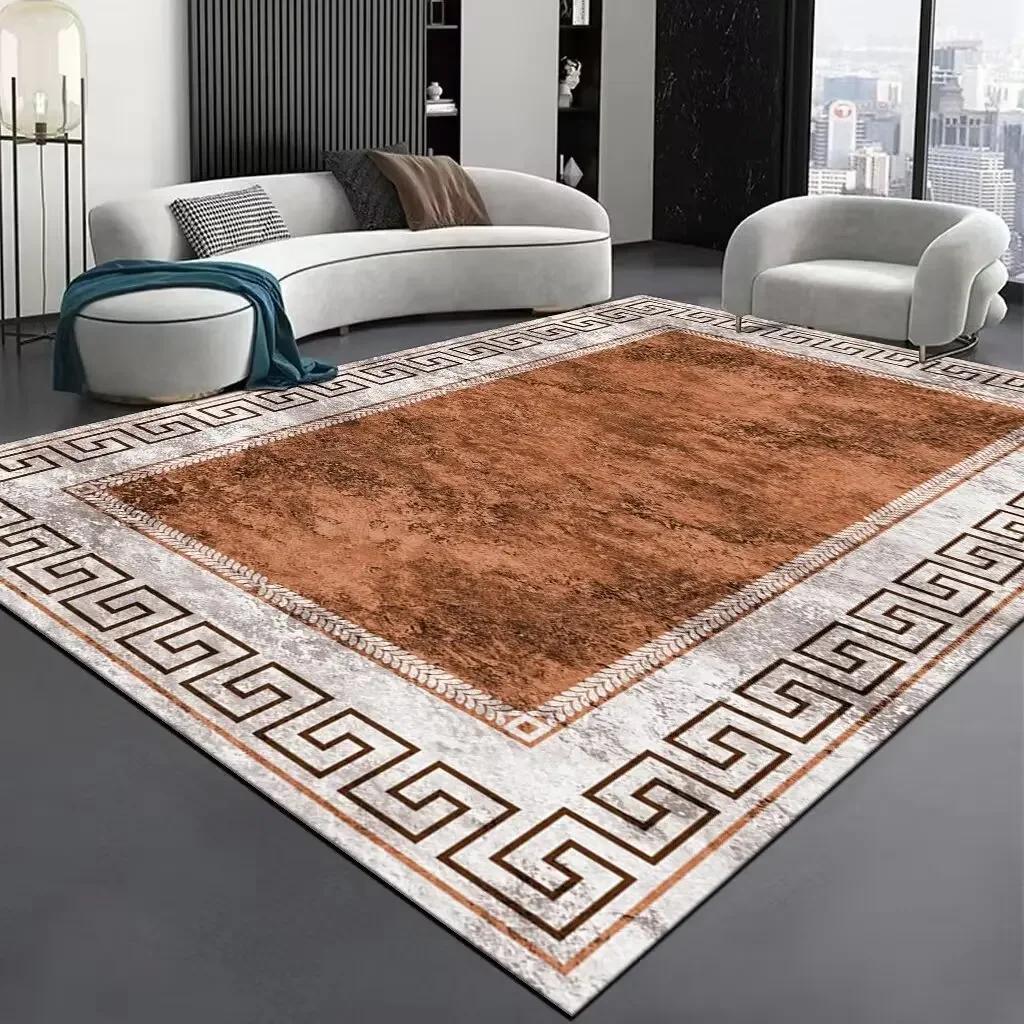 Modern Grey Area Rug – Soft Living Room Carpet, Large Washable Floor Mat for Bedroom, Non-Slip Home Decor, Easy Clean Durable