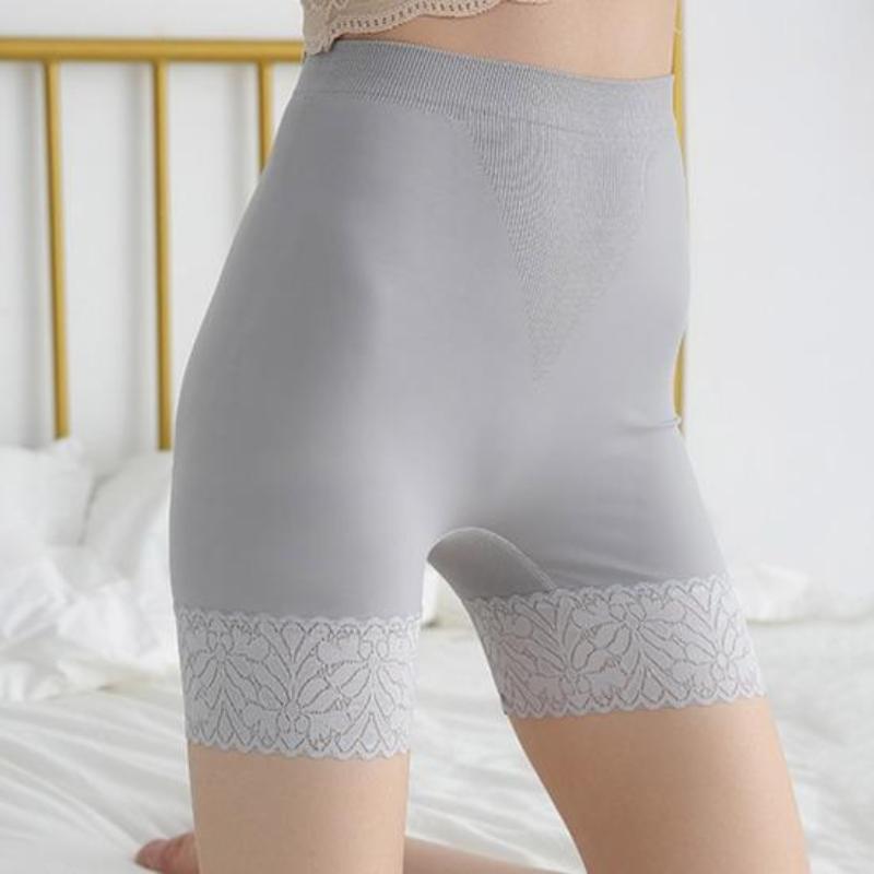 Lace Safety Pants Underwear Two-in-one High Waist Abdomen Summer Anti-exposure Lace Leggings Ice Silk Shorts
