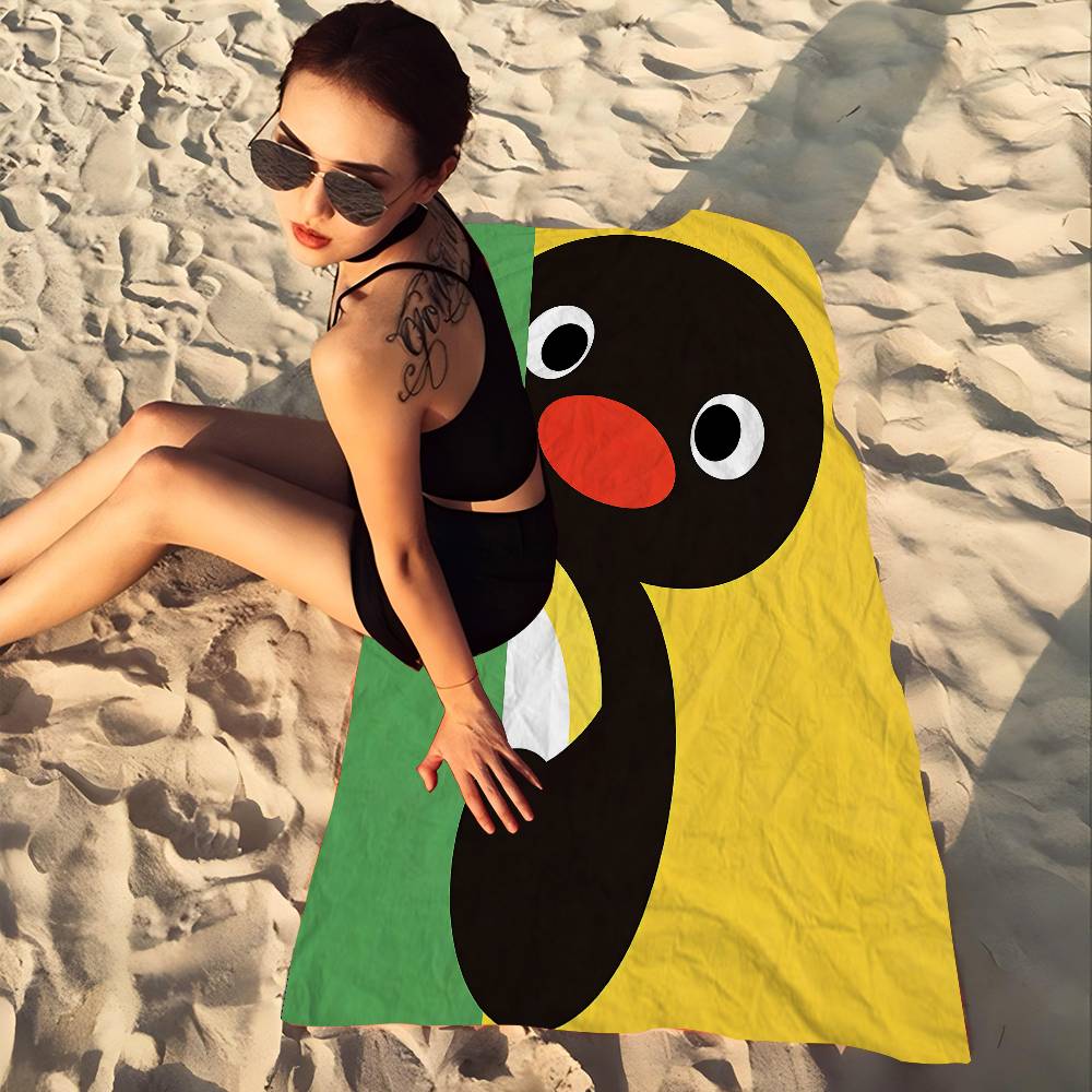 Pingu Cartoon Pingu Microfiber Printed Beach Towel Mountain Climbing Yoga Beach Swimming Running Absorbent Soft Towel