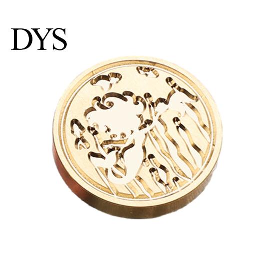 Metal Seal Heads for Scrapbooking Wax Sealing Copper Stamp Head, with Detailed Relief Texture, Round DIY Crafting Shaped Durable Brass Wedding