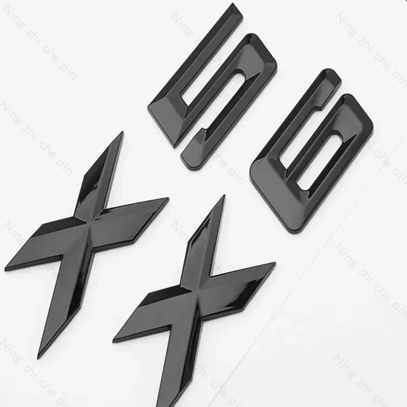 For BMW X1 X2 X3 X4 X5 X6 X7 GT Logo Rear Trunk Emblem Badge 3D ABS Chrome Black Car Sticker Decals Car Styling Accessories xk8