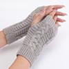 Short Twist Fashion Gloves for Men and Women In Autumn and Winter New Korean-style Knitted Woolen Half Finger Exposed Warm Wrist Guards