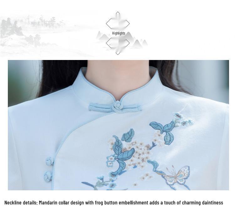 Китайский ретро вышитый хлопково-льняной костюм тан и брюки с широкими штанинами, комплект из двух предметов для женщин