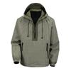Mens Hooded Workwear Jacket Loose Fit Striped Outdoor Casual Coat