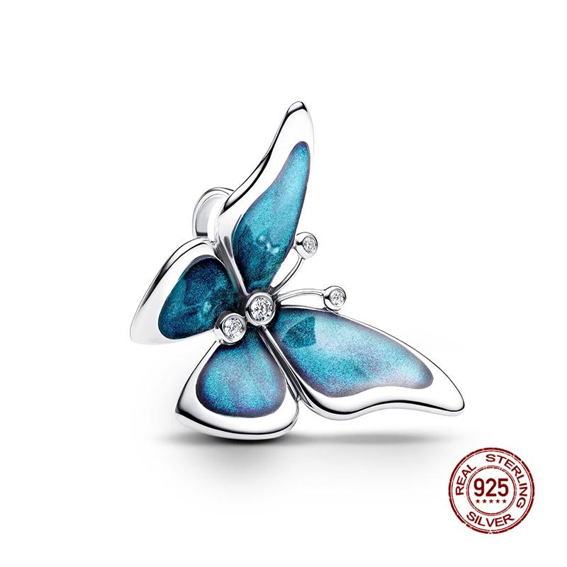 925 Silver Butterfly Dragonfly Charms Beads for 3mm Bracelet Necklace DIY Women Fine Jewelry Gift