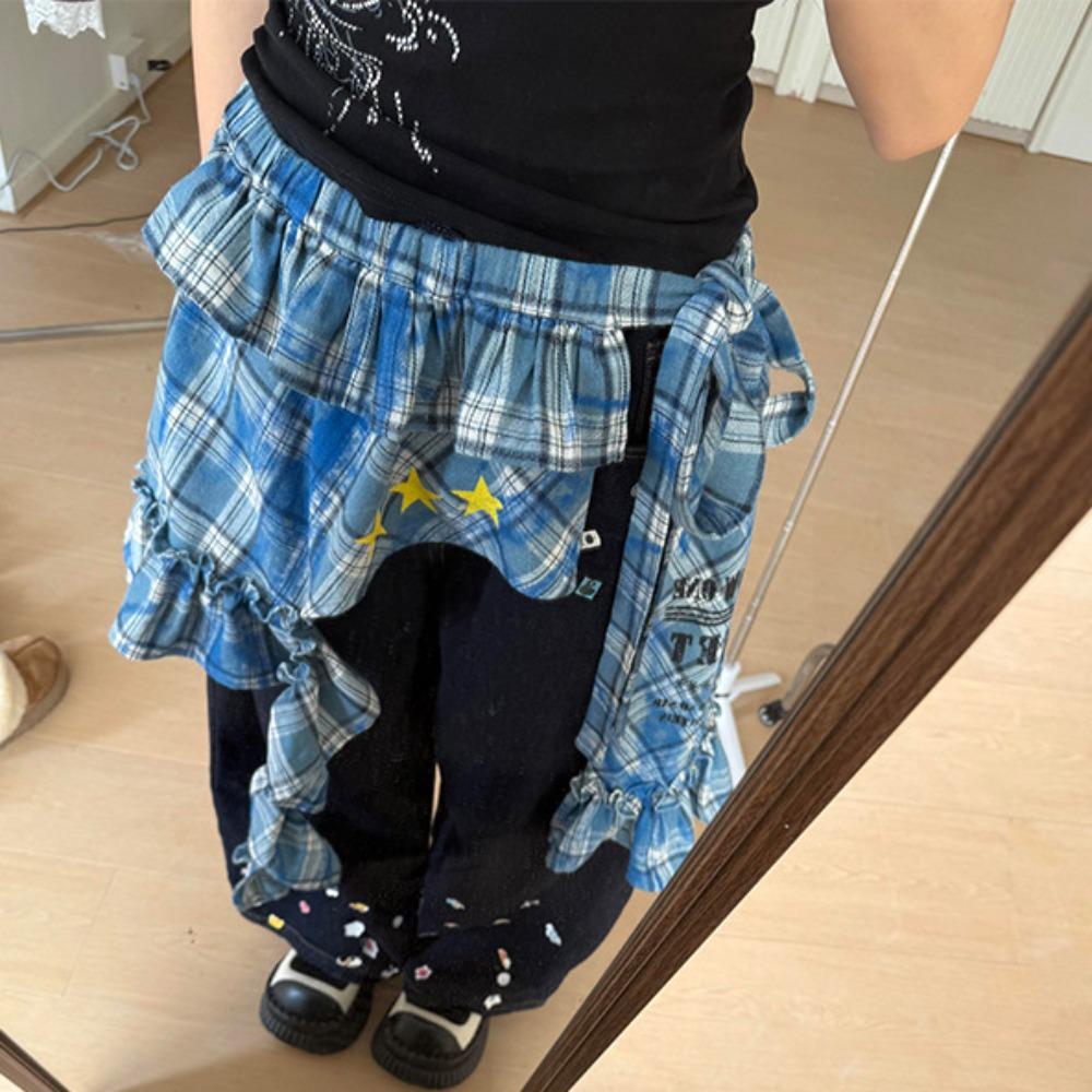 Удлинитель рубашки на шнуровке Бесформенный пояс-шарф Хип-хоп Волнистый край Пояс для джинсов Декор