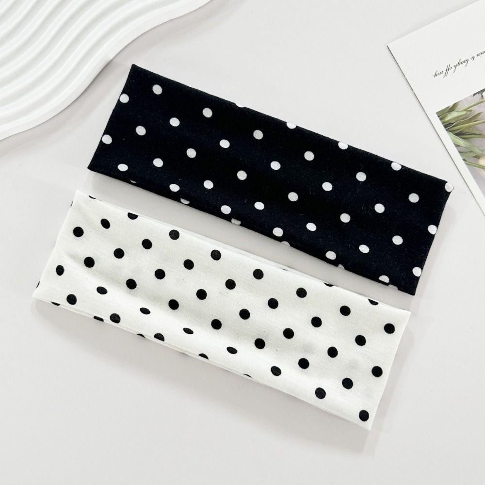Elastic Polka Dot Headband Stretch Wide Headband Hair Hoop Yoga Elastic Hair Band Photo Props