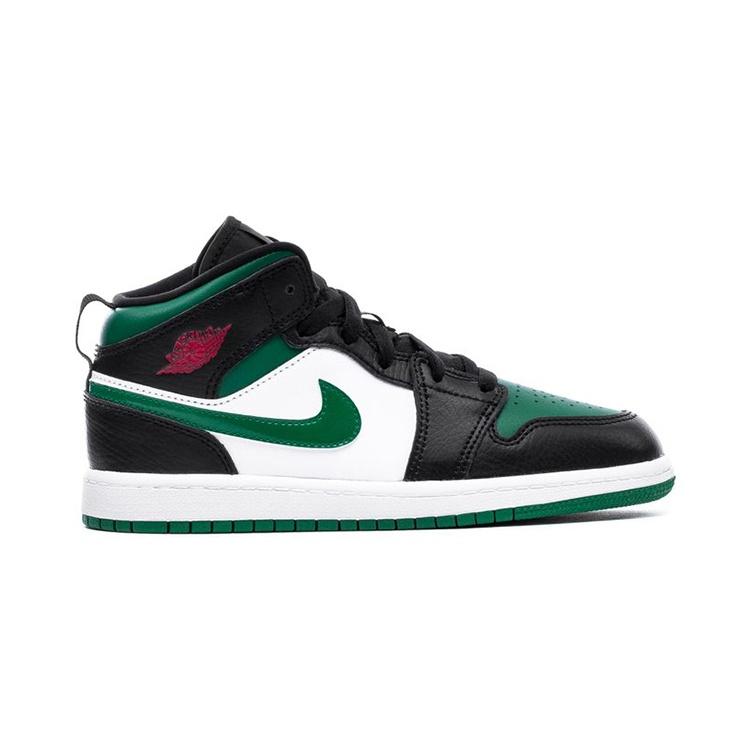 (PS) Air Jordan 1 Mid 'Black Pine Green' Kids' 640734-067