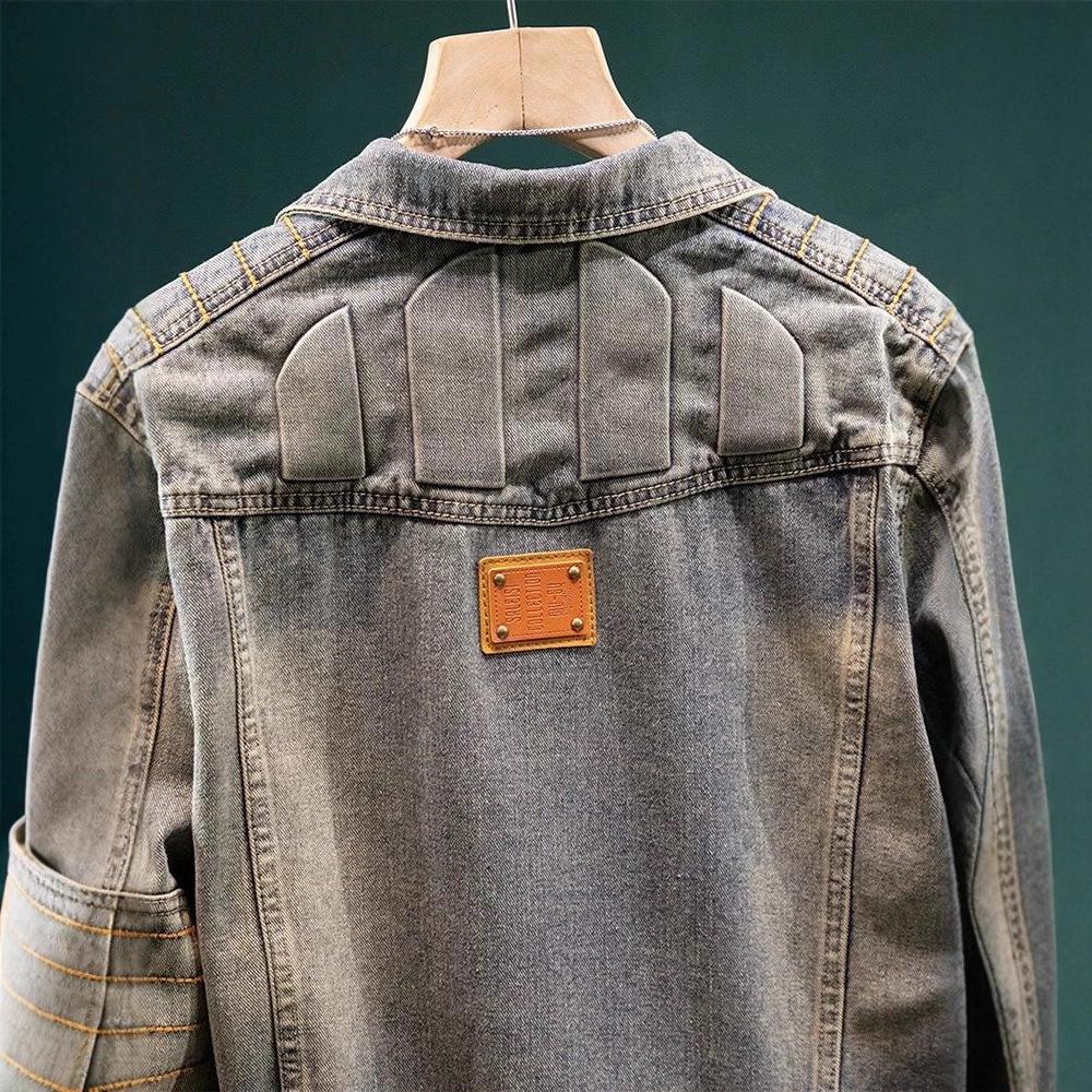 Модная мужская джинсовая мотоциклетная куртка 2025 - Стильный высококачественный дизайн для ранней осени