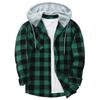  Plaid Pattern Men's Long Sleeve Hooded Shirt Jacket With Chest Pocket, Men's Casual Fall And Winter Coat