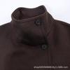Womens Wool Blend High Neck Short Coat 2026 Street Style Outerwear Black Brown Khaki