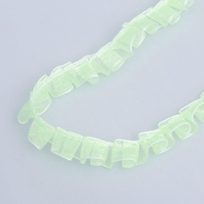 1cm Wide Transparent Chiffon Ribbon Lace Pet Clothing Hat Accessories Handmade Decorative Materials Ruffled Lace Ribbon Bow DIY Flower Handmade