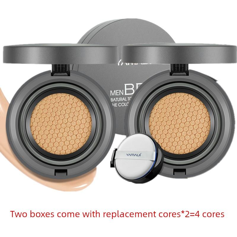 Men's Air Cushion Cc Cream Conceals Acne Marks, Long-Lasting, Non-Removable, Moisturizing, Oil-Controlling Bb Cream, Waterproof and Long-Lasting