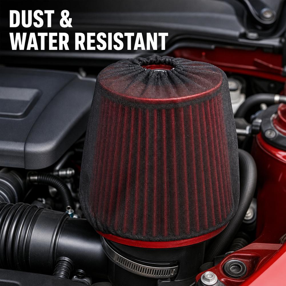 Universal Air Filter Protective Cover Black Waterproof Oilproof Dustproof for Sport Car High Flow Cold Air Intake Filters