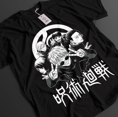 Футболка Jujutsu Kaisen Футболка Годжо Топ Итадори Футболка Нобары Аниме JJK Футболка Мегуми