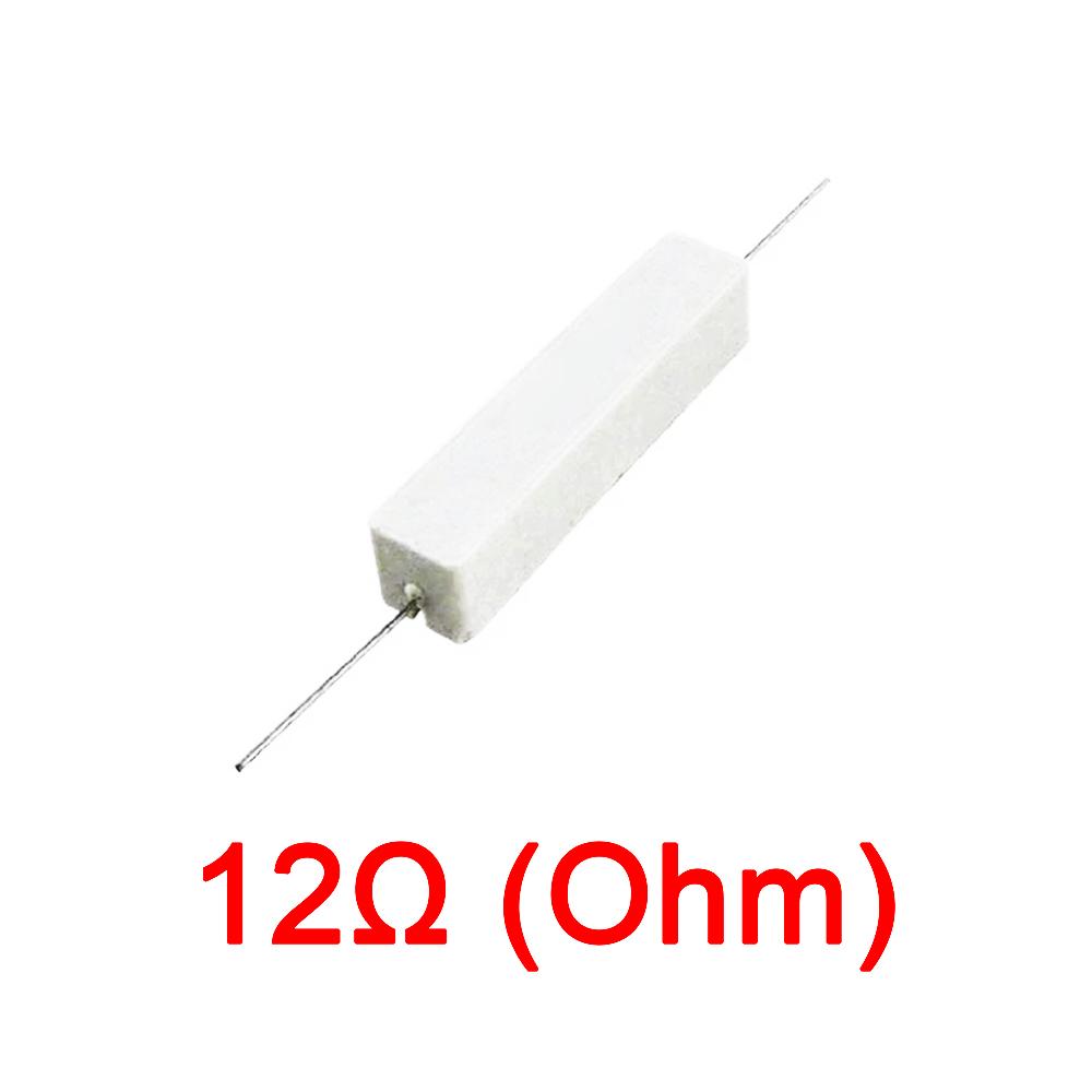 10PCS Wirewound Ceramic Cement Power Resistor Fixed Horizontal 20W Watt 0.1ohm - 100Kohm Vertical Axial Lead Resistance 5% 0.1/0.22/0.47/100/1K R Ohm