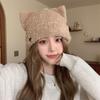 Bear Ears Cat Ears Hat Embroidery Winter Knitted Hat Cute Knitted Cap Female/Girls