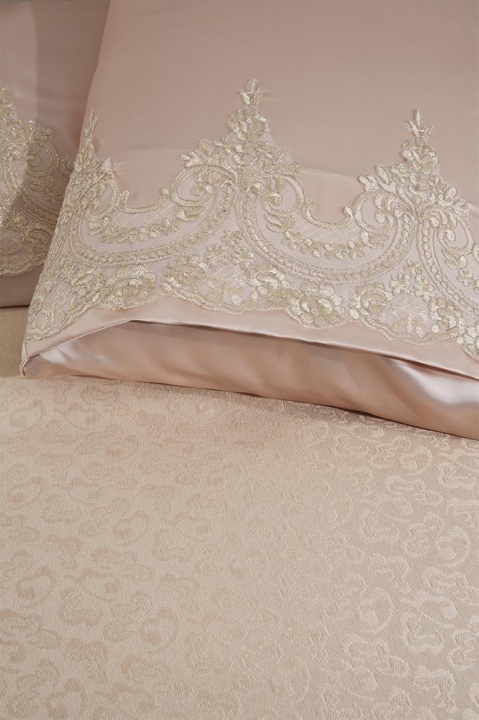 Комплект покрывала синель Diana 6шт, Покрывало 230х240, Простыня 230х240 Жаккардовая ткань, Полный размер, Двойной размер Бежевый