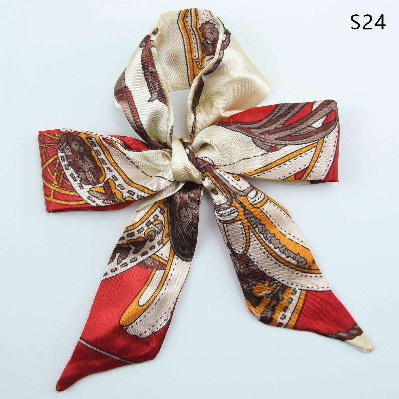 Good Ties Ribbon Small Scarves Silk Spring and Summer Long Scarves Girls Thin Narrow 4cm*85cm Hair Band Bundled