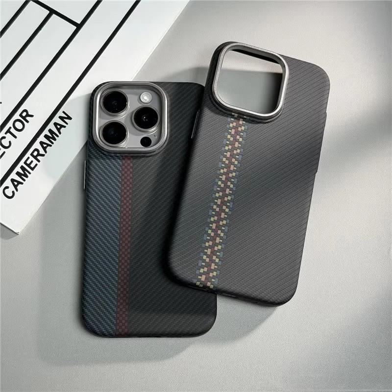 Геометрическая текстура из углеродного волокна 3D Рельеф Для чехла Magsafe Для iphone 13 15 14 12 16 17 Pro Max Беспроводная зарядка Жесткий чехол обложка