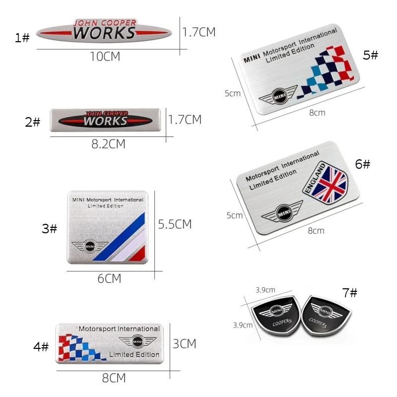 3D Aluminum Car Body Emblem Badge Decoration Decal For Mini Cooper JCW Works F54 F55 F56 F57 F60 R50 R52 R53 R55 R56