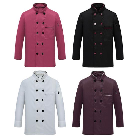 Поварская одежда Top Контрастный цвет Одежда для кейтеринга и готовки с длинными рукавами Поварская форма для работы