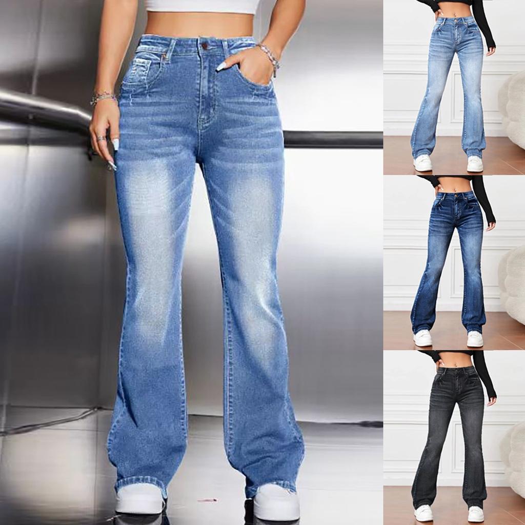 Womens Jeans Pants Fit Jeans Stretch Denim Pants With Pockets Trousers Jeans For Women