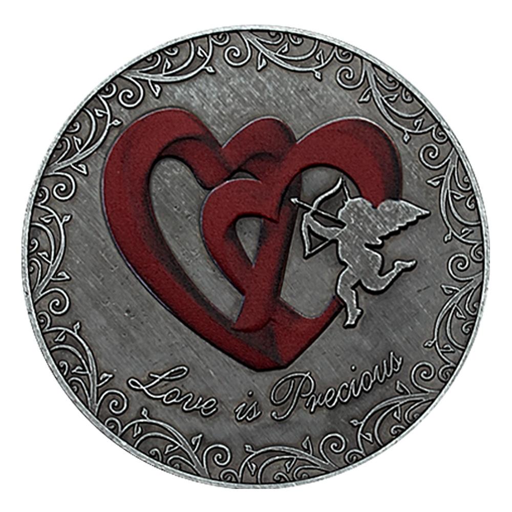 Forever Love You Love Nickel Inlaid Crystal Romantic Valentine's Day Gift Metal Medal Collectibles
