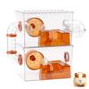 BriSunshine Hamster 12 Piece Easy To Breeding Small Animal Stress Easy To W50xD22xH40cm Cage, Large, Transparent, 2-Story, Wheel/Water Bottle/Sand
