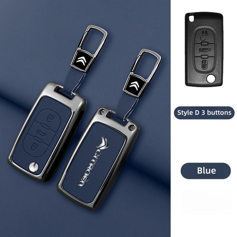 YKFEA1 Zinc Alloy Leather Car Key Case Cover For Citroen C1 C2 C3 C4 C5 C6 C4L Berlingo Picasso Jumpy Nemo Aircross Sega C5 X VTS C3 XR