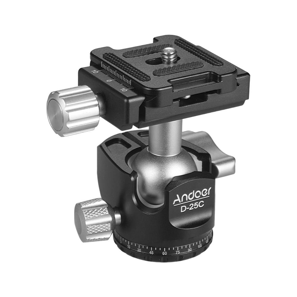 D-25C CNC Machining Aluminum Alloy Double Notch Ball Head Mini Ballhead Low Center of