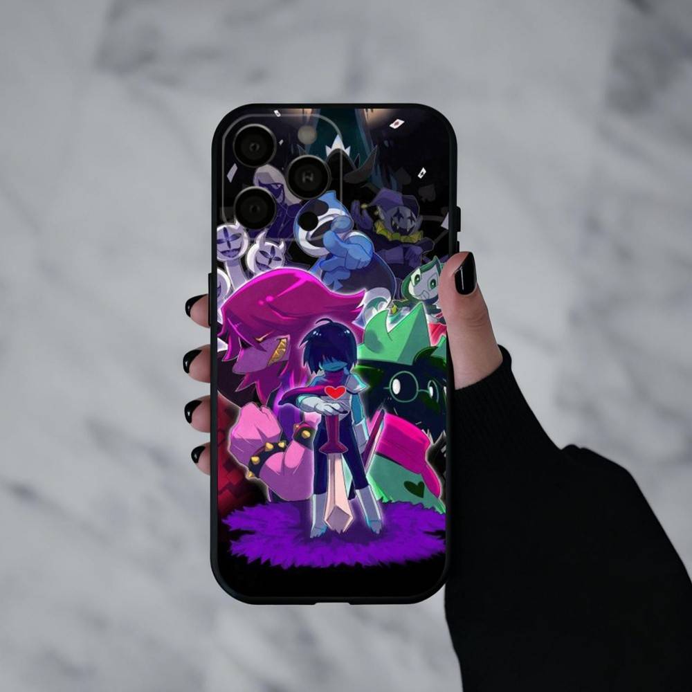 Чехол для телефона D-Deltarune-E для iPhone 17pro, 16, 15, 14, 13, 12, 11 Plus, Pro Max, XS, Мягкий силиконовый черный чехол