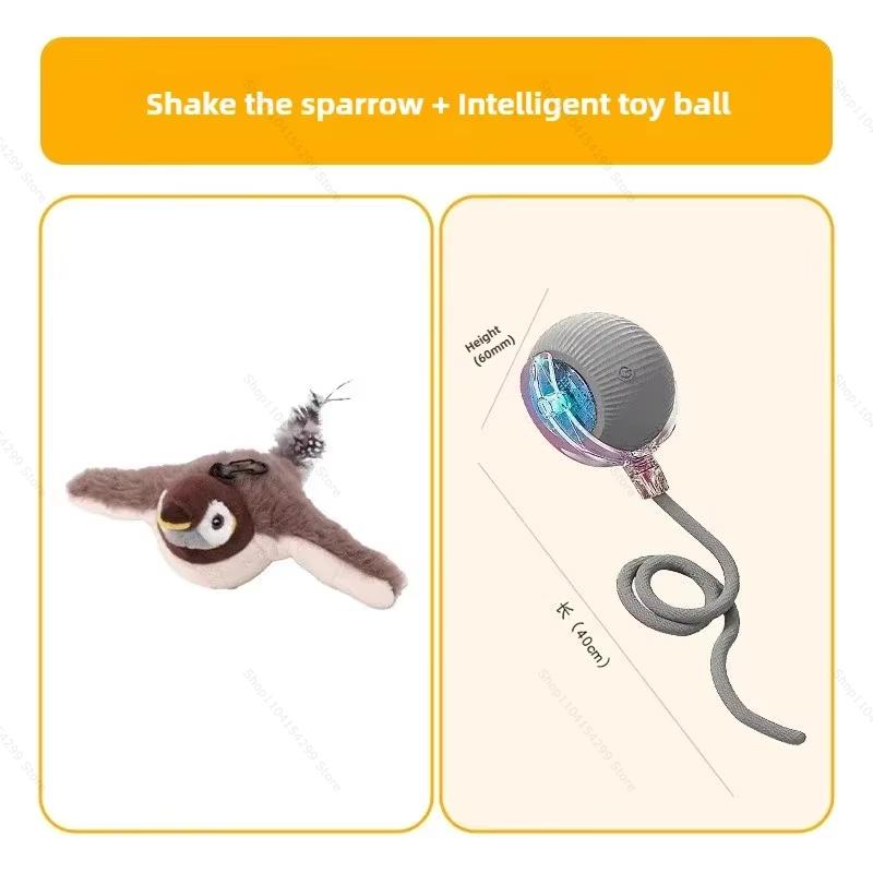 Interactive Cat Toys Rechargeable Flying Bird Rat Cat Toy Chirping Flapping Bird Can Add Catnip Touch Activated Plush Toy