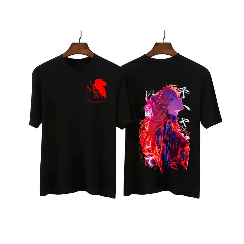 Neon Genesis Evangelion Anime Asuka EVA Printed T shirt Men's and Women's T shirt Men's Top Sports T shirt 2026 Summer New Tee