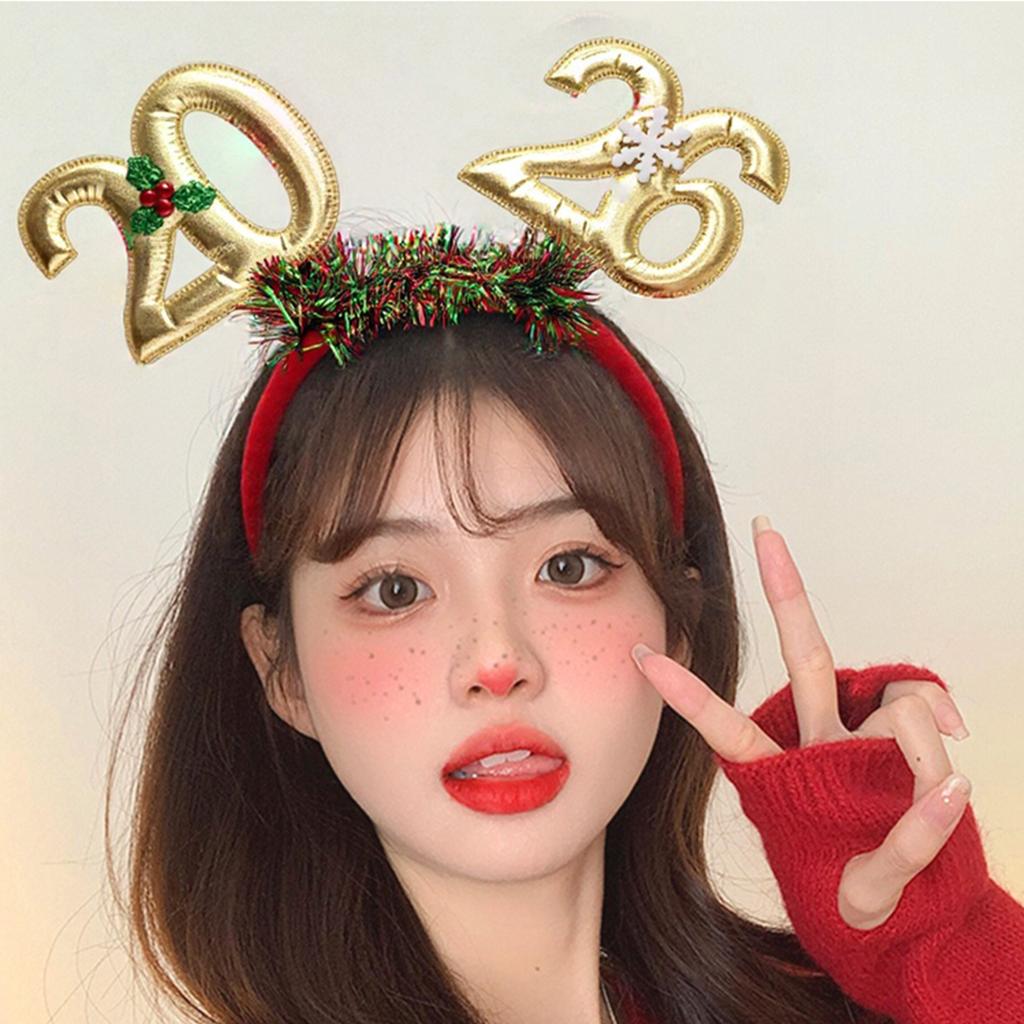 2026 Glittering Garland New Year Headband With Padded Number Comfortable Hair Accessory For Festival Event Celebration