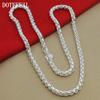 925 Sterling Silver 5mm Round Box Chain 18/20/24 Inch Necklace For Woman Men Fashion Wedding Engagement Charm Jewelry