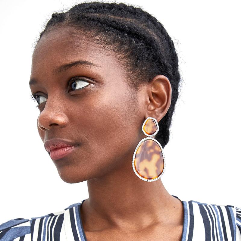 2022 New Products 16 Colors New Rhinestones Jewelry Statement Earrings Big Glass Drop Earrings for Women Fashion Accessories