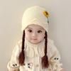 Baby Knitted Hat Warm Windproof Ear Protection Hats Cute Wool Braids Kids Hat