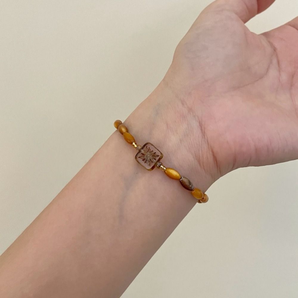 Ювелирные аксессуары Браслет из рисовых бусин Изысканный браслет с подвесками Кольцо на руку Женщины