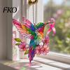 Car Rearview Mirror Decoration Hummingbird Sun Catcher, Acrylic Colorful Hanging Ornament, Red Bird Lightweight Decor Catcher Window