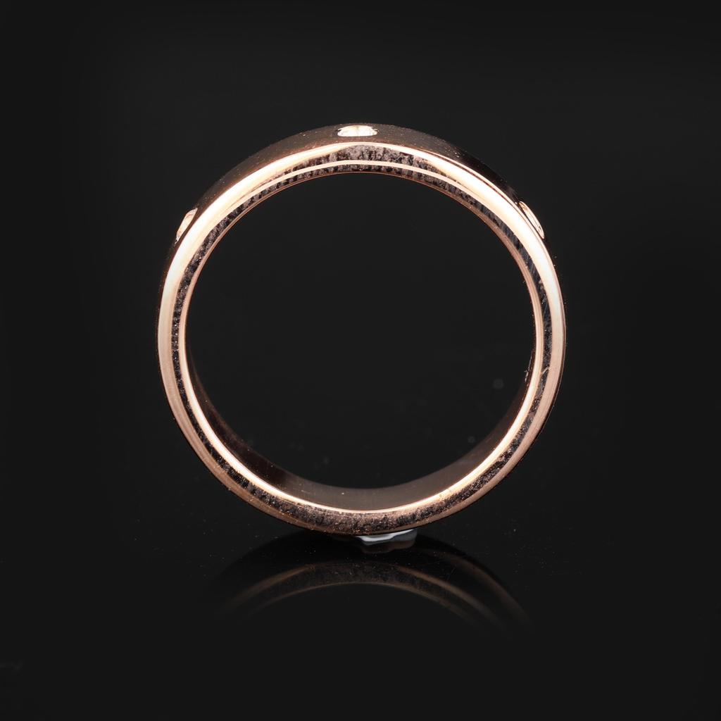 925 Sterling Silver Rose Gold Plated Ring with White Topaz Round 2.00mm 3 Stone Elegant Minimalist Women Jewelry Gift