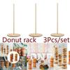 New 3Pcs/set Wooden Doughnut Stand Donut Wall Display Holder Wedding Party Decor