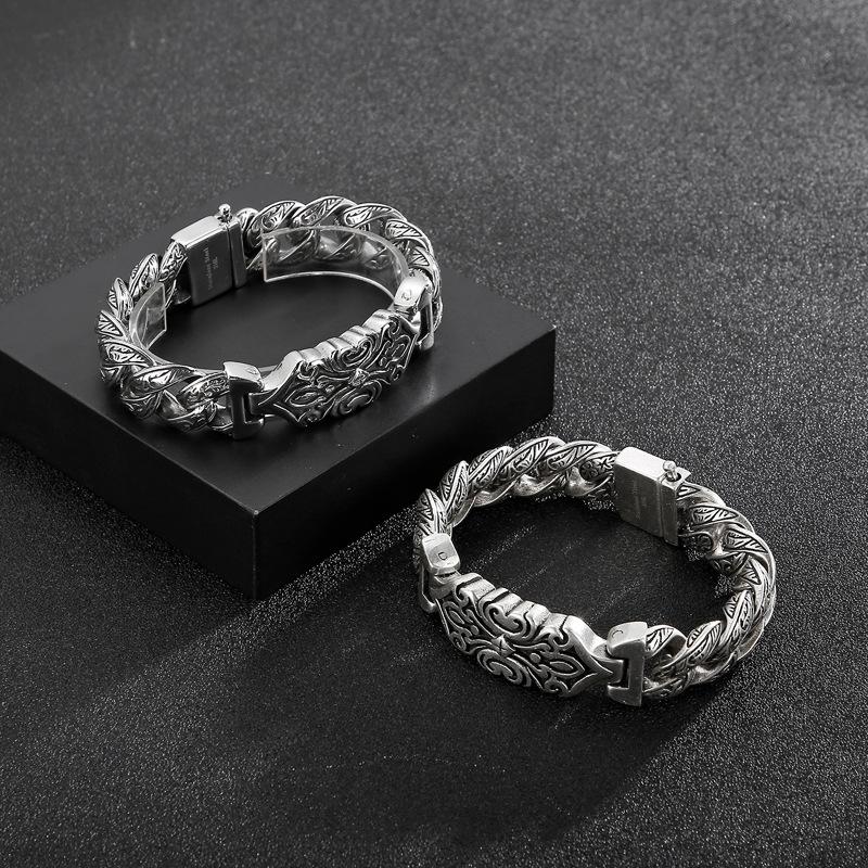 Ретро Новый ювелирный тренд Личность Доминирующий узор Крест мужской браслет
