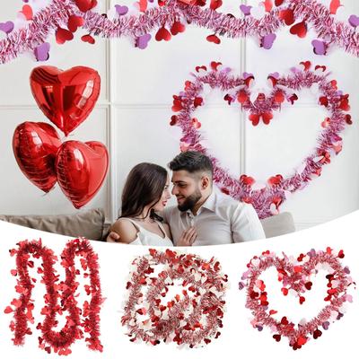 День святого Валентина, красочная полосатая вешалка Love Pulled Wooled, для использования в помещении и на улице, украшение в виде цветочного венка для входа в сад