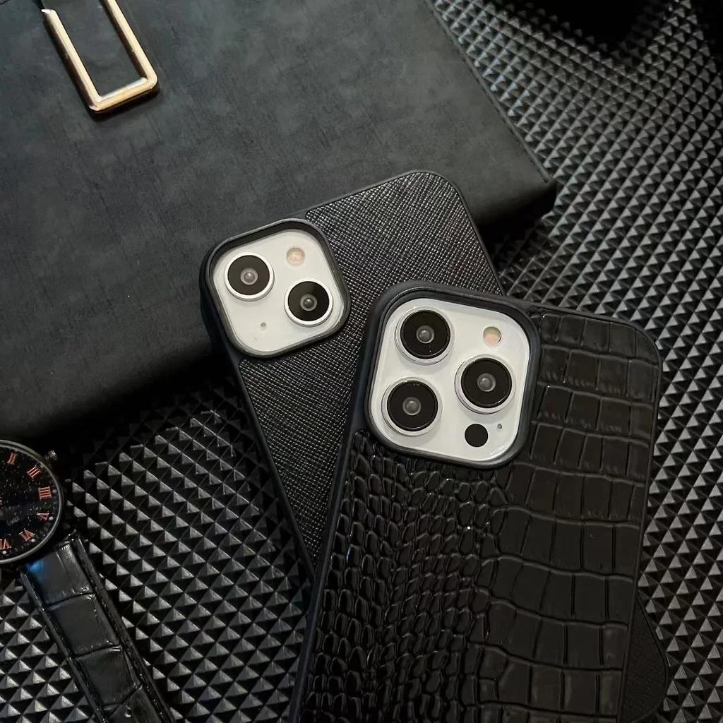 Деловой Ins Высококачественная Кожа Текстура Чехол для Телефона Для IPhone17 16 15 14 13 Pro Max Простой Парный Дизайн Защитная Крышка Защита от Падений