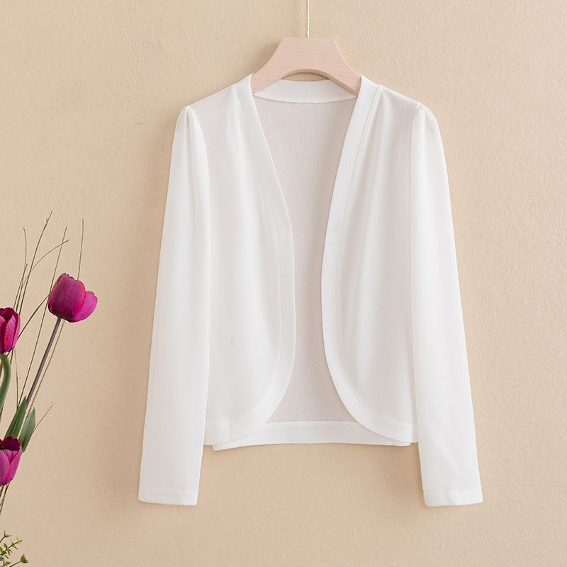 Весна Осень Женский Приталенный Однотонный Повседневный Кардиган Модный Универсальный Базовый Тонкий Трикотажный Топ с Длинным Рукавом Женская Одежда